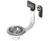 Pure.Sink Universal basket strainer set, brushed stainless steel, sink drain set incl. round and rectangular overflow WSTMAN-02