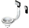 Pure.Sink Universal basket plug set, matte white, sink drain set including round and rectangular overflow WSTMAN-32