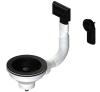 Pure.Sink Universal basket plug set, matte black, sink drain set including round and rectangular overflow WSTMAN-31