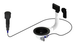 Pure.Sink Universal Matt Black Drain Set including push-button waste with plug, plus rectangular and round overflow WSTAUT-31