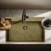 Pure.Sink Luxion Large PVD Antique Bronze sink 78x50 cm Tapwing with tap hole bench and bottom rack PLX7850T-64
