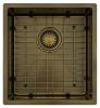 Pure.Sink Luxion PVD Antique Bronze sink 36x40 cm undermount, flush mount, and top mount with bottom rack PLX3640-64
