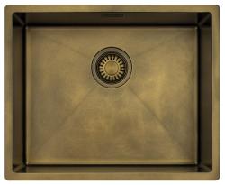 Pure.Sink Luxion PVD Antique Bronze sink 50x40 cm undermount, flush mount, and top mount with bottom rack PLX5040-64