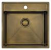 Pure.Sink Luxion PVD Antique Bronze sink 51x50 cm Tapwing with tap hole bench and bottom rack PLX5150T-64