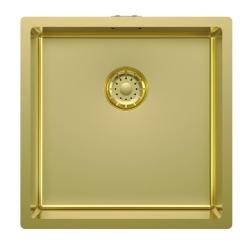 Pure.Sink Comfort PVD Gold Sink 40x40 cm, 10 mm radius, undermount, flush-mount, and top-mount PCM4040-60
