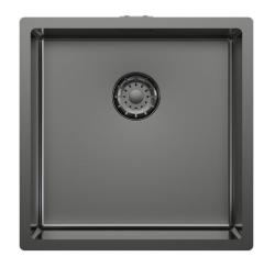 Pure.Sink Comfort PVD Gunmetal sink, 40x40 cm, 10 mm radius, undermount, flush-mount, and top-mount, PCM4040-61